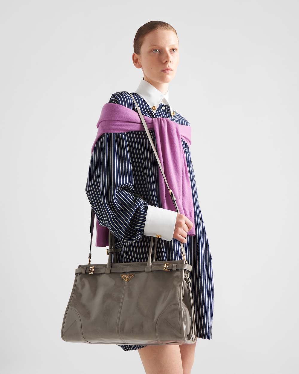 Prada Bonnie Large Leather Handbag - Image 6